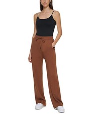 CALVIN KLEIN Drawstring Pull On Wide Leg Pants Brown Size M 
