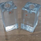 Blenko - (Set Of 2) Hand Blown Glass Candlestick Holders - (Original Labels)