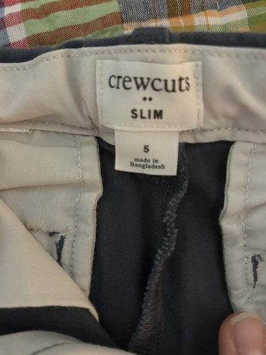 Crewcuts Chino Slim Pants Boys Blue Straight Leg Adjustable Waist Size 5 - Picture 3 of 3