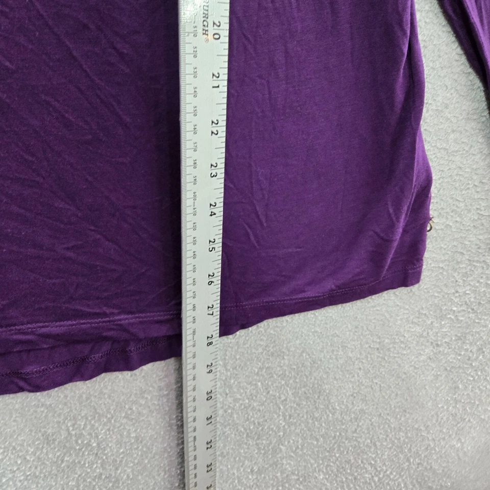 Blusa Juicy Couture Feminina Top XL Roxa Transparente Manga Longa Pulôver - Imagem 4 de 4