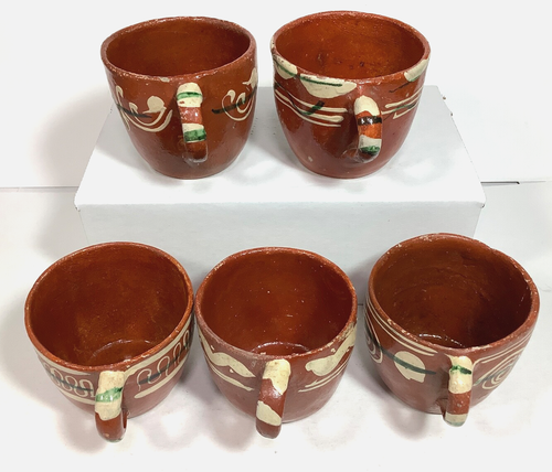 "Lote de 5 tazas de té estilo tlaquepaco de cerámica de 2,75"" hechas en México" - Imagen 2 de 12