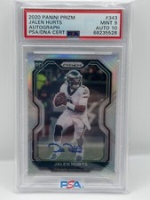 2020 Panini Prizm - Silver Prizm Auto #343 Jalen Hurts PSA 9 RC