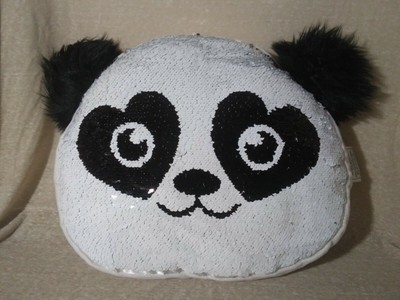 panda sequin pillow