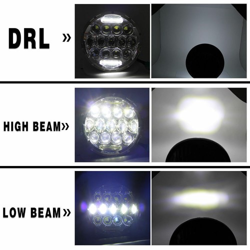 For 1950-1979 VW Beetle 7" Inch Round LED Headlights Halo Angel Eyes DRL Combo - Picture 9 of 11