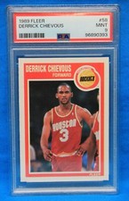 1989 FLEER # 58 Derrick Chievous PSA 9 MINT # 96890393  HOUSTON ROCKETS !!!
