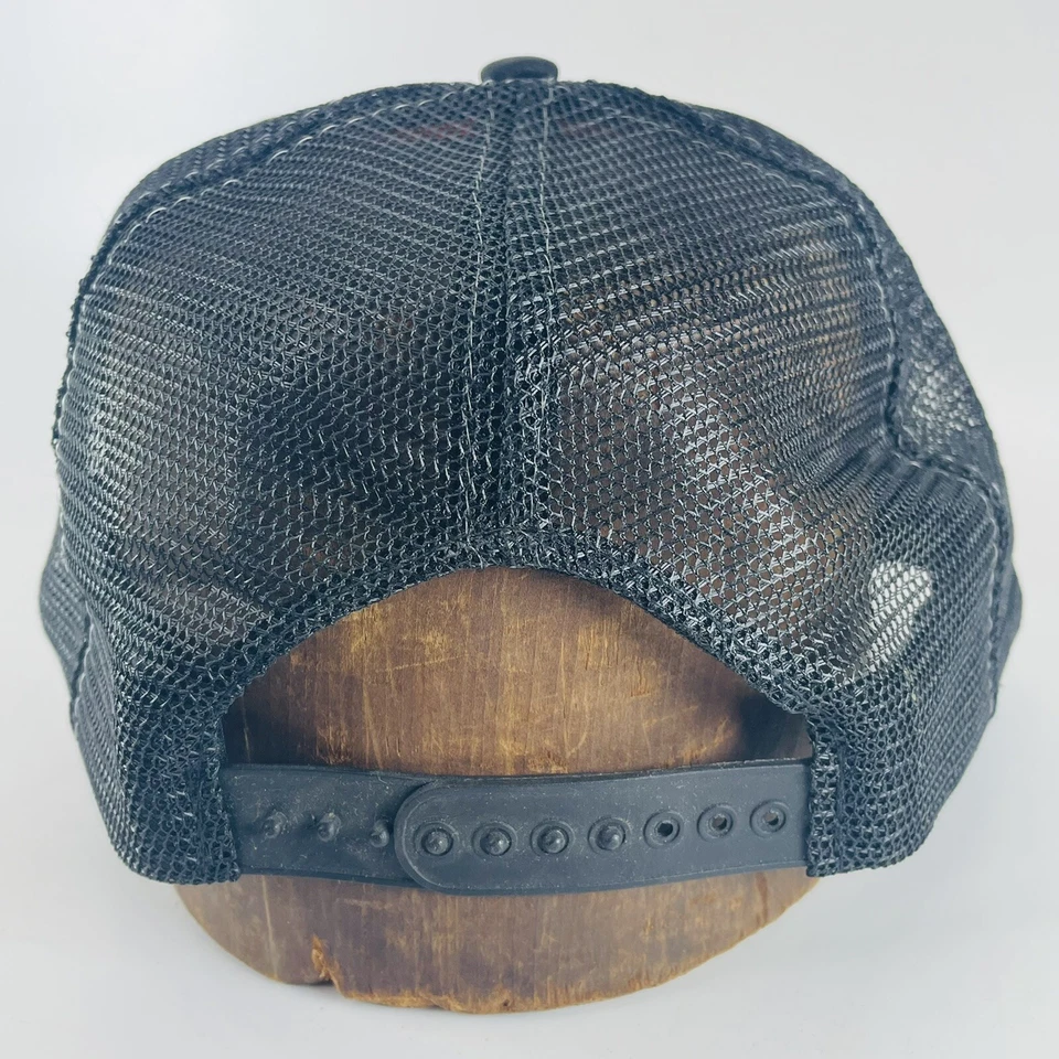 Gorra de camionero Sapp Brothers Bros Truck Stop negra amarilla malla Snapback de colección Foto 4 de 4