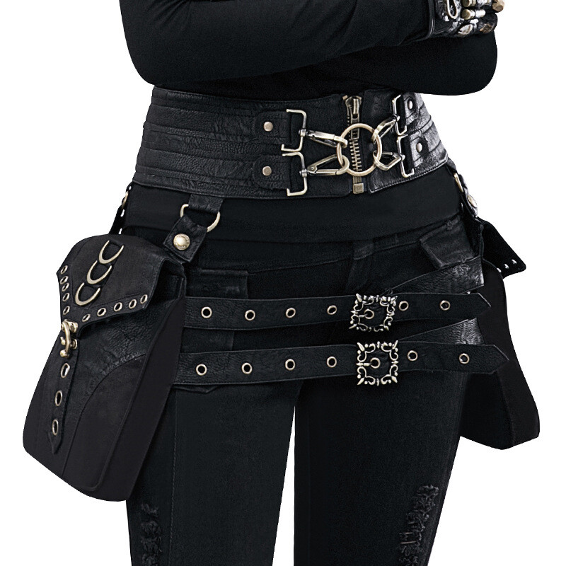 Women Retro Waist Bag PU Leather Fanny Pack Belt Bag Crossbody Chest Phone Bag