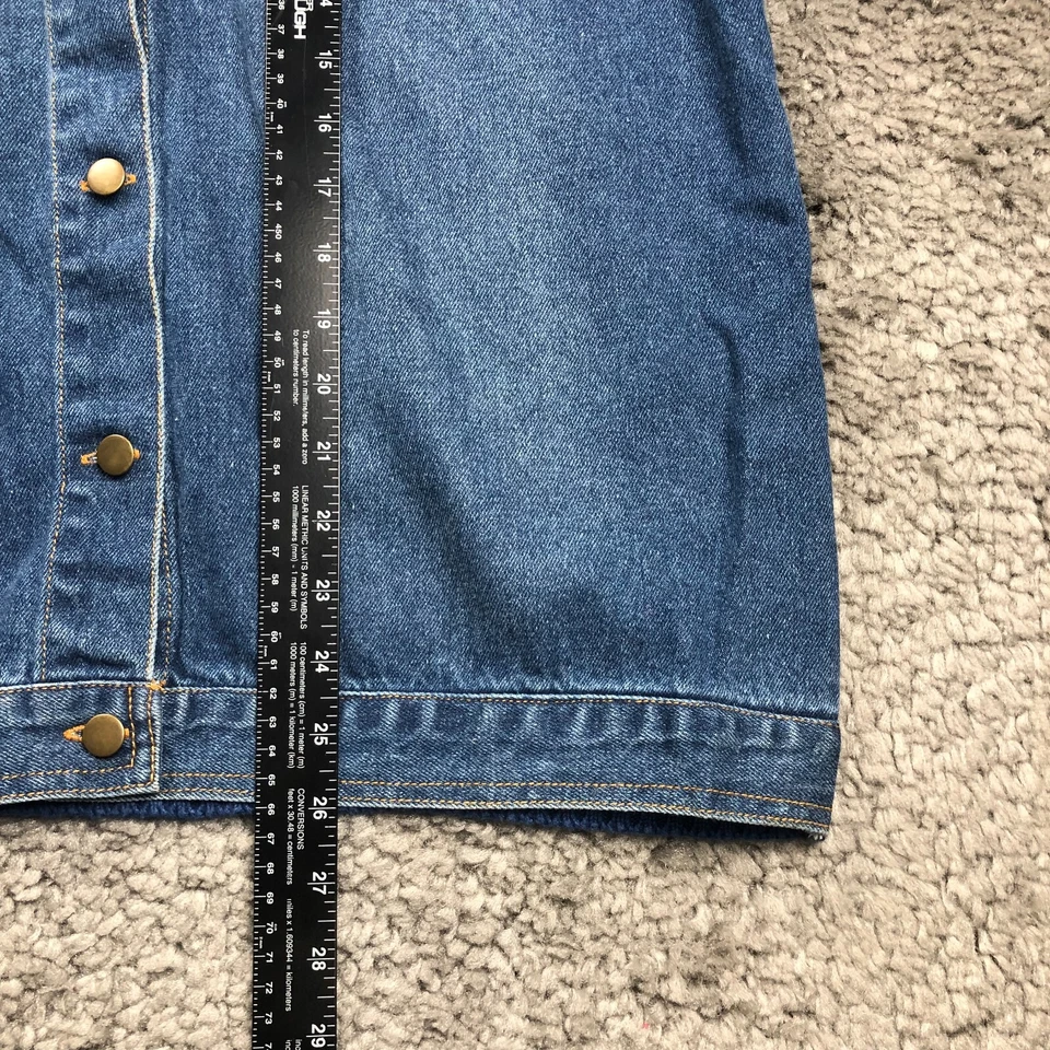 Jaqueta jeans feminina Cervelle tamanho G com botões suéter Fair Isle manga longa nova sem etiquetas - Imagem 2 de 4