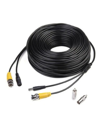 150' Video Power Ext Cable Security Surveillance Cam System W/BNC to RCA Adapter