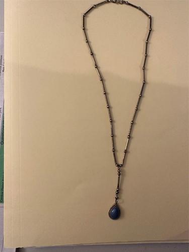 Liquid Silver Neckless with Native American Navajo Pendent Choker length