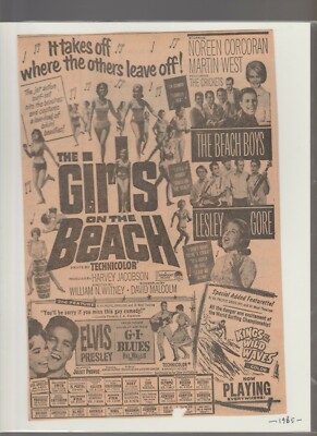1965 GIRLS ON THE BEACH 7x10.25