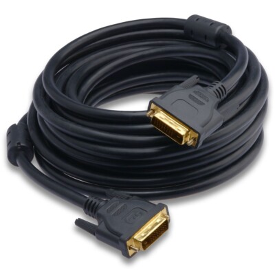 DVI Cable with Ferrites -25ft, DVI Dual Link Cable