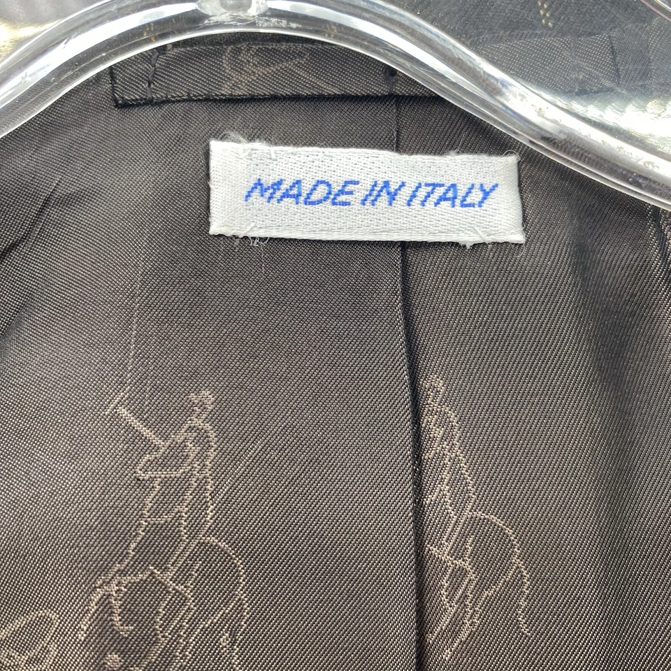 Blazer BRIONI Neiman MarcusTraiano Para Hombres Marrón 46L Chaqueta a Rayas Doradas Abrigo de Lana Foto 3 de 4