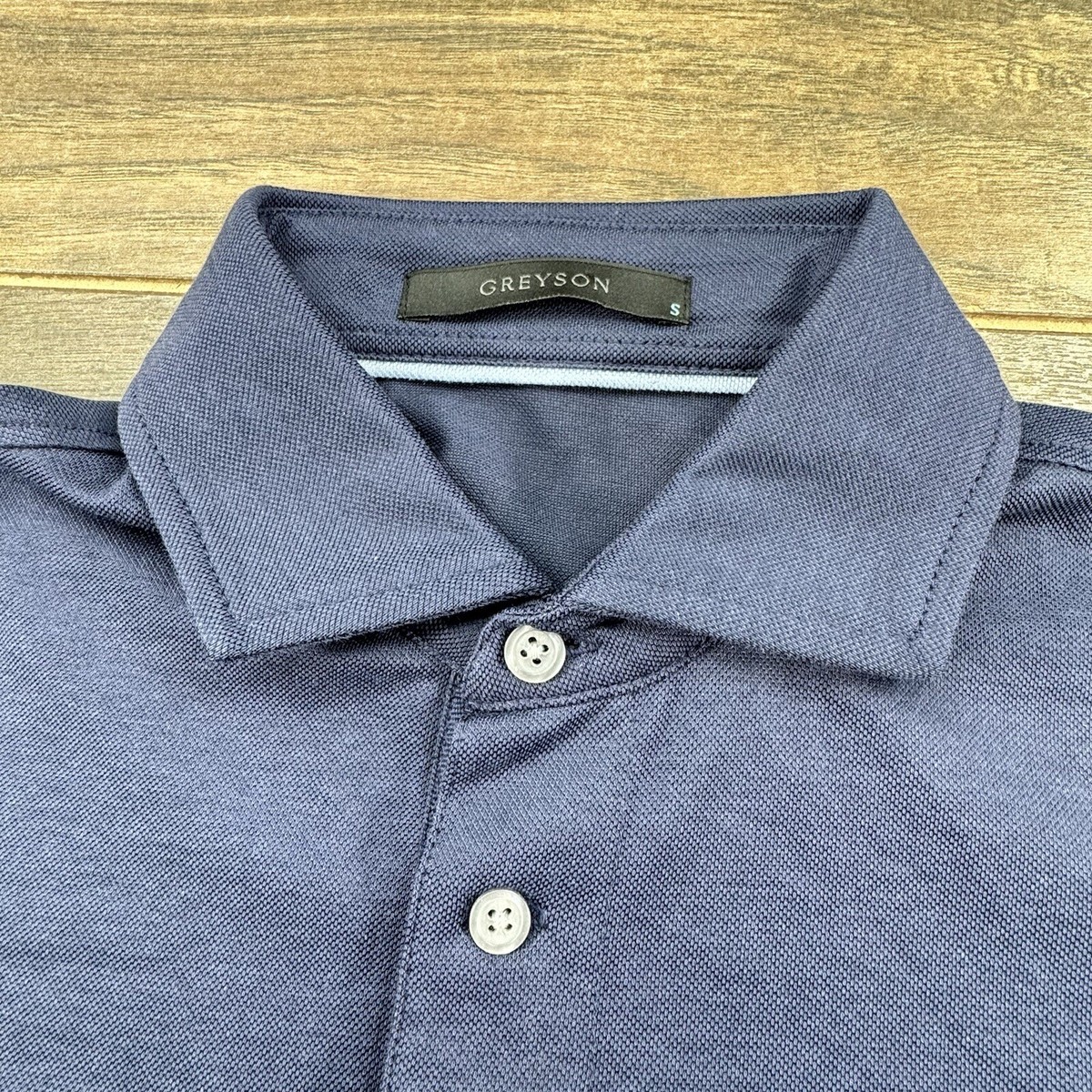 GREYSON 水色模様 ポロシャツ S Greyson polo shirt S Small