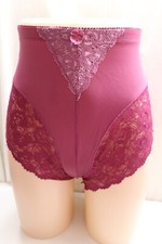 Vintage Sissy High-Waist Tummy Control Girdle Shapewear Lace Bow Briefs PINK XL