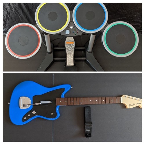 RockBand 4 Bundle Guitar Drum Set Game Xbox One and Series X/S