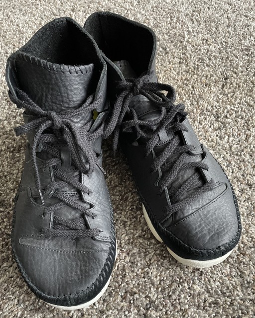 clarks desert trek hi black leather