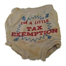 Vtg Baby Infant Tropix Bloomers Diaper Cover I'm a Little Tax Exemption As Is
