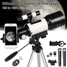 Telescope 300MM Astronomical 150X With Phone Adapter Barlow Lens For Kids Gift