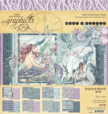 Graphic 45 MAKE A SPLASH 8x8 Paper Pack 24 Sheets Mermaid Scrapbook Journal