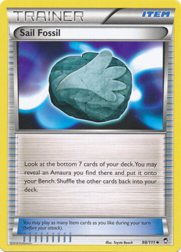 Sail Fossil - 98/111 - Uncommon NM, English Pokemon Furious