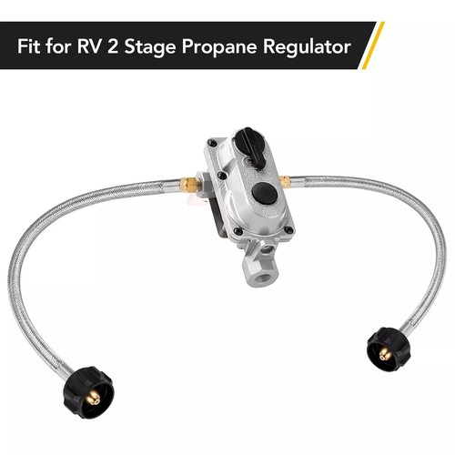 2PCS 15 In Male 1/4" NPT QCC1 RV LP Propane Pigtail Hoses with Gauge Connector - Picture 17 of 34