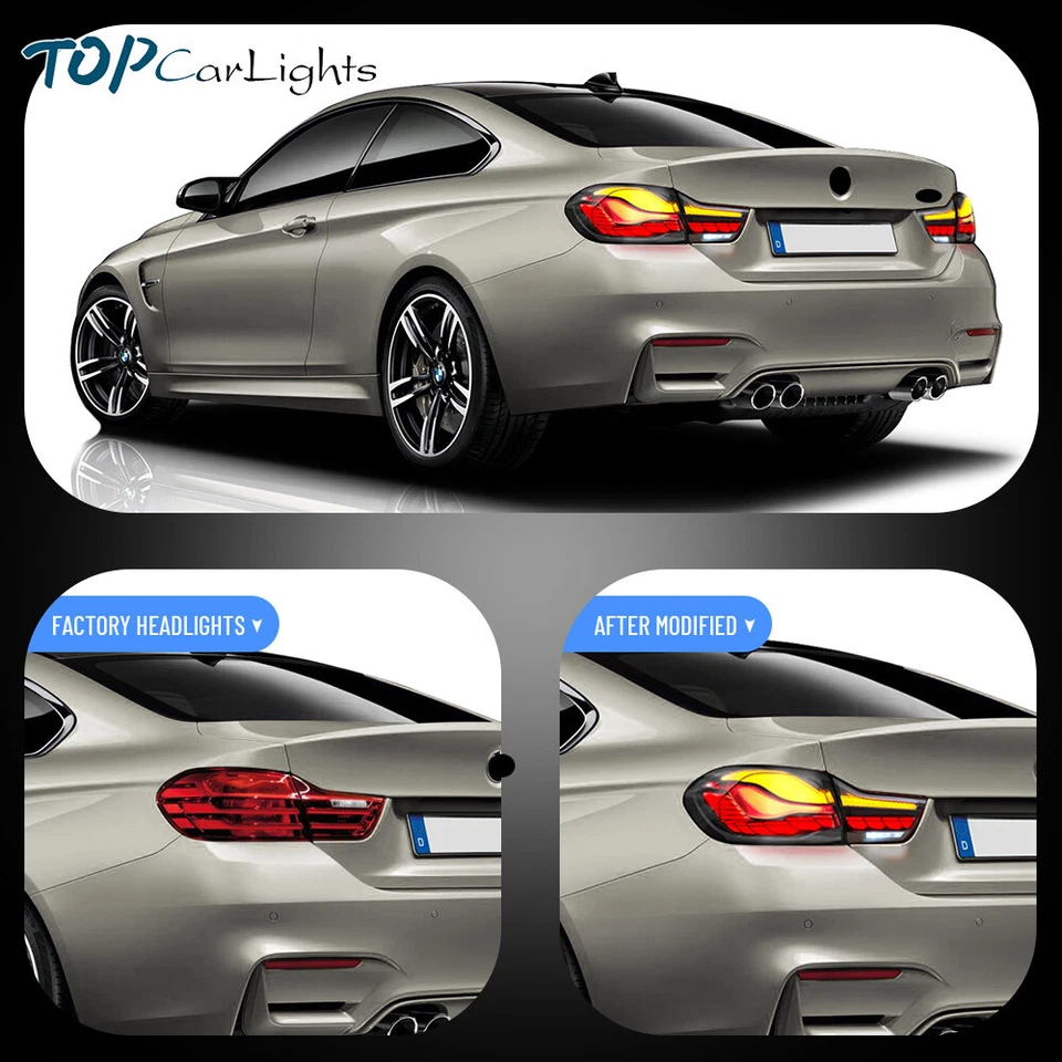 Luces traseras OLED para BMW Serie 4 2014-2020 M4 F32 F33 F36 F82 F83 con animación Foto 3 de 4