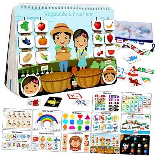 Busy Book for Kids, Montessori Autism Sensory Educational Toys, 12 Pages