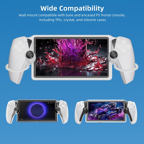 Handheld Wall Mounted Bracket Game Console Storage Holder Set for PS Portal PS5 - Picture 6 of 10