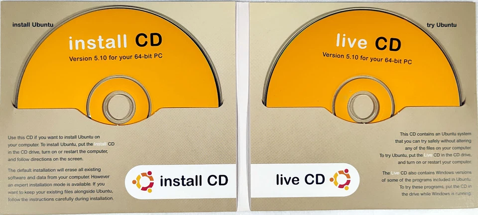 Vintage Ubuntu 5.10 64-bit for your PC install cd and live cd Rare HTF - Image 3 of 3