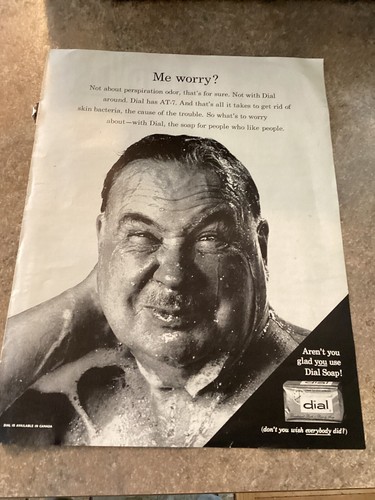 1963 Vintage Ad Print Dial Soap. Me Worry