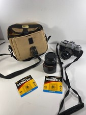 Minolta 35MM Camera lot XG-M 1:2 Lens Albinar Lens MD 50MM Bag batteries Case