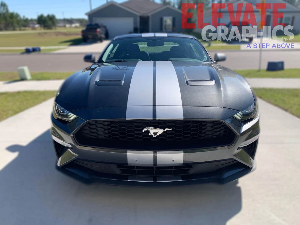 For Ford Mustang Decals Split Rally Vinyl Stripes 3M Graphics Stickers 2018-2023 - Изображение 2 из 4