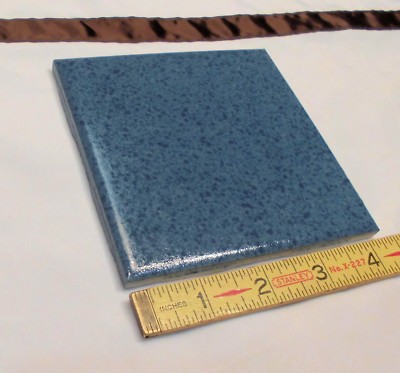 1 pc. *Thunder Blue* Matte Ceramic Tiles  4-3/8'' Crystal Glazed by M.C.T.    NOS