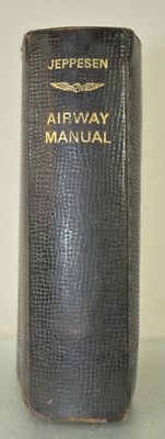 JEPPESEN AIRWAY MANUAL Pilot Leather Binder Book Maps Charts