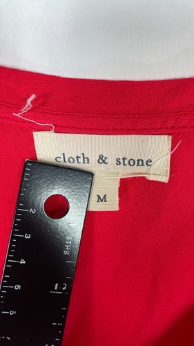 Cloth & Stone Womens T Shirt Top V Neck Short Sleeve Red Size Medium. - Picture 10 of 12