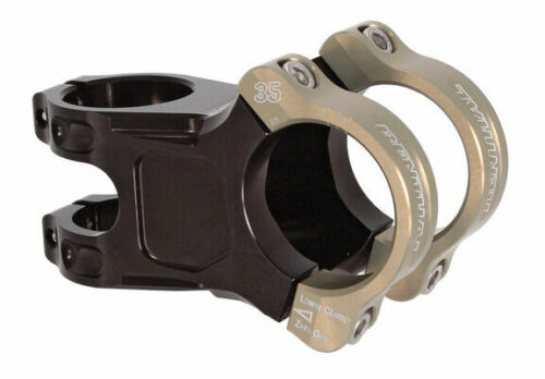 Renthal Apex 35 Stem 50mm Clamp 35mm +/-6 Deg 1 1/8 in Black/Gold Aluminum MTB - Afbeelding 1 van 1