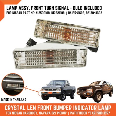 LH RH Front Bumper Lights Crystal Fit for Nissan 925 Hardbody D21