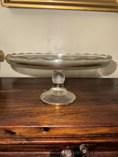 Vintage Jeanette Glass Harp Pedestal Cake Stand - Picture 2 of 6