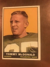 Tommy McDonald 1961 Topps #96 HOF, nice corners, slightly off center, clean back