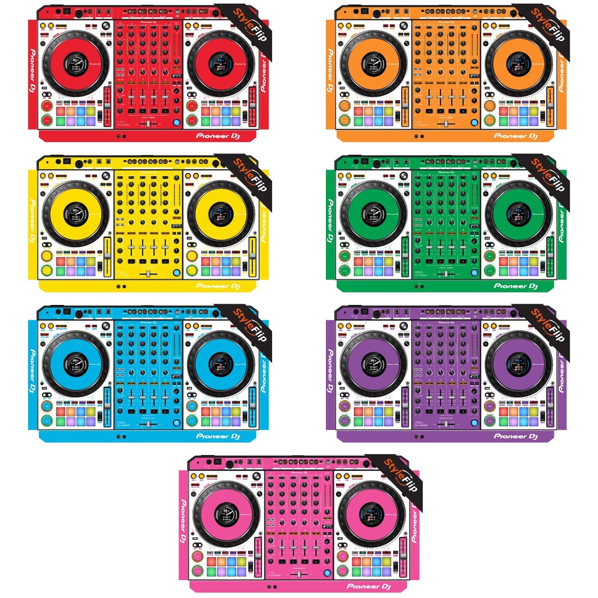 Pioneer DDJ-1000 SRT Skin | 7 Bold Color Blocking | Protective