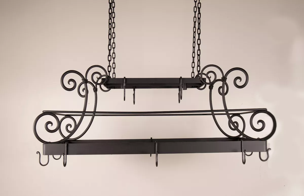 Hand Forged Cast Iron Pot Skillet Rack Hanger 