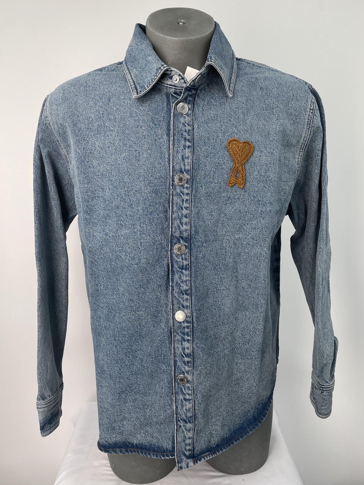 Ami Unisex Button Down Shirt Used Blue Size XS Ami De Coeur Light Classic Denim