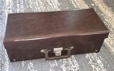 Vintage 8-Track Travel Case Carrier Holds 24 Tapes Cartridges Brown Vinyl 17x8