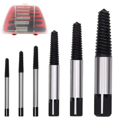 6PCs Damaged Screw Extractor Kits, Chrome-vanadium Steel Stripped Screw...