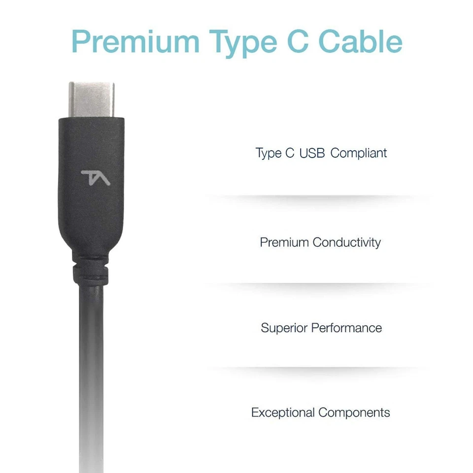 Tech Armor 1 Pack USB C Type-C Fast Charging Data SYNC Charger Cable Cord 6FT - Image 3 of 4