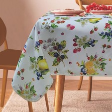 Violet Linen European Floral Botanical Berries Fruits Strawberry Tablecloths