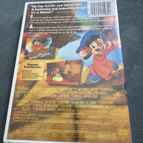 An American Tail/ An American Tail 2: Fievel Goes West (DVD) Animated *Like New - Picture 2 of 3