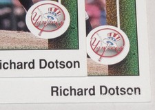 1989 Upper Deck Error 80 Richard Dotson (TM & R under Team Logo) Variations READ