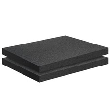 2 PCS Black Foam Padding- 16x12x1 Inch Polyurethane High Density Foam Cuttabl...